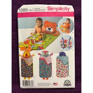 Simplicity Sewing pattern 1389 child's nap sack lion owl sleeping bag